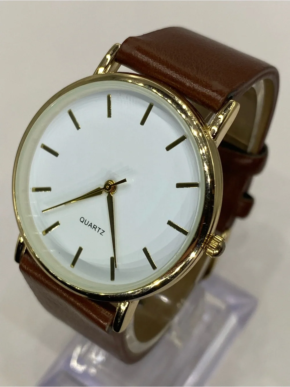 Men’s ^^^ Classic *** Tan  Leather Men's Watch /  Gold Case *** Quartz ^^^